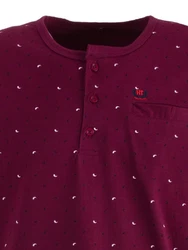 Henry Terre Nachthemd Kurzarm Bordeaux/Dunkelrot/Lila