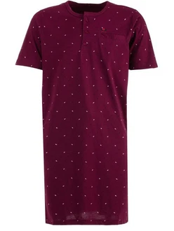 Henry Terre Nachthemd Kurzarm Bordeaux/Dunkelrot/Lila