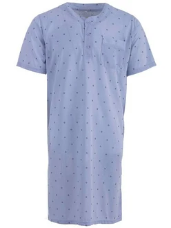 Lucky Nachthemd Kurzarm Fliederfarben/Hellblau/Blau/Lila Lucky Nachthemd Kurzarm Fliederfarben/Hellblau/Blau/Lila