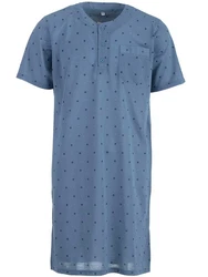 Lucky Nachthemd Kurzarm Blau/Hellblau/Grau