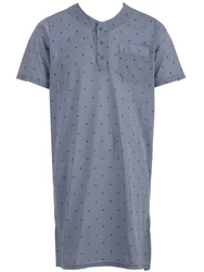 Lucky Nachthemd Kurzarm Grau/Blau