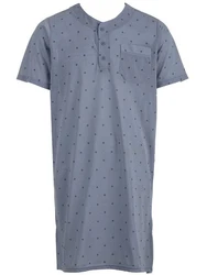Lucky Nachthemd Kurzarm Grau/Blau