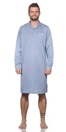 Nachthemd Herren Nachthemd langarm Sleepshirt mit Kragen, Gr. M L XL 2XL (1-tlg)