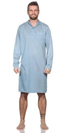 Nachthemd Herren Nachthemd langarm Sleepshirt mit Kragen, Gr. M L XL 2XL (1-tlg)