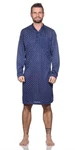 EloModa Nachthemd Herren langarm Sleepshirt mit Kragen Blau/Hellblau