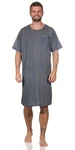 EloModa Nachthemd Herren Sommer Sleepshirt Grau/Dunkelblau/Blau
