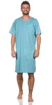 EloModa Nachthemd Herren Sommer Sleepshirt Türkis/Hellblau