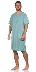 EloModa Nachthemd Herren Sommer Sleepshirt Türkis/Grün