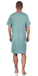 EloModa Nachthemd Herren Sommer Sleepshirt Türkis/Grün