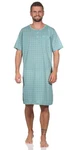 EloModa Nachthemd Herren Sommer Sleepshirt Türkis/Grün