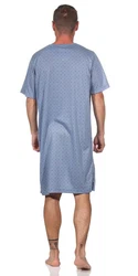 EloModa Nachthemd Herren Sommer Sleepshirt Blau/Grau/Hellblau