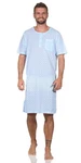 EloModa Nachthemd Herren Sommer Sleepshirt Hellblau/Blau