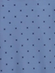 Lucky Nachthemd Langarm Stehkragen Blau/Grau