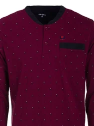 Henry Terre Nachthemd Langarm Dunkelrot/Bordeaux/Rosa/Lila