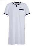 Henry Terre Nachthemd Kurzarm Dunkelblau/Weiß/Creme