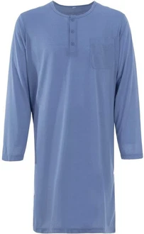 Lucky Nachthemd Langarm Blau/Grau/Hellblau