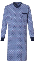 Pastunette Nachthemd Herren Fliederfarben/Blau/Dunkelblau