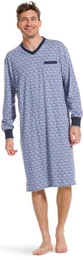 Nachthemd Herren Nachthemd mit langem Arm (1-tlg) Baumwolle