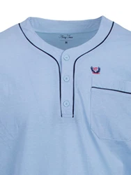 Henry Terre Nachthemd Langarm Blau/Lila/Hellblau/Dunkelblau