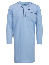 Henry Terre Nachthemd Langarm Blau/Lila/Hellblau/Dunkelblau