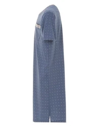 Henry Terre Nachthemd Kurzarm Grau/Blau