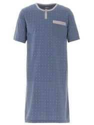 Henry Terre Nachthemd Kurzarm Grau/Blau