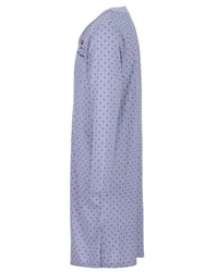 Henry Terre Nachthemd Langarm Dunkelblau/Lila/Blau