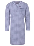 Henry Terre Nachthemd Langarm Dunkelblau/Lila/Blau