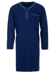 Henry Terre Nachthemd Langarm Blau/Dunkelblau