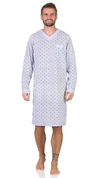 Nachthemd Herren Nachthemd mit langen rmeln und V-Ausschnitt, Gr. M L XL 2XL (1-tlg)