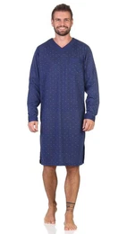 Nachthemd Herren Nachthemd mit langen rmeln und V-Ausschnitt, Gr. M L XL 2XL (1-tlg)