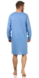 EloModa Nachthemd Herren Langarm Sleepshirt (1-tlg) Blau/Hellblau