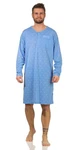 EloModa Nachthemd Herren Langarm Sleepshirt (1-tlg) Blau/Hellblau