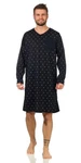 EloModa Nachthemd Herren Langarm Sleepshirt (1-tlg) Dunkelblau/Lila