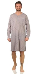 EloModa Nachthemd Herren Langarm Sleepshirt (1-tlg) Lila/Grau/Khaki