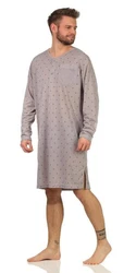 EloModa Nachthemd Herren Langarm Sleepshirt (1-tlg) Lila/Grau/Khaki