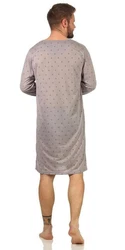 EloModa Nachthemd Herren Langarm Sleepshirt (1-tlg) Lila/Grau/Khaki