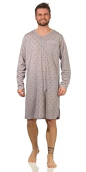 EloModa Nachthemd Herren Langarm Sleepshirt (1-tlg) Lila/Grau/Khaki