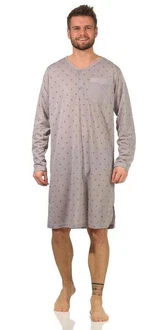EloModa Nachthemd Herren Langarm Sleepshirt (1-tlg) Lila/Grau/Khaki