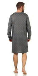 EloModa Nachthemd Herren Langarm Sleepshirt (1-tlg) Grau/Dunkelblau/Dunkelgrau/Lila