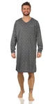 EloModa Nachthemd Herren Langarm Sleepshirt (1-tlg) Grau/Dunkelblau/Dunkelgrau/Lila