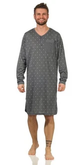 EloModa Nachthemd Herren Langarm Sleepshirt (1-tlg) Grau/Dunkelblau/Dunkelgrau/Lila EloModa Nachthemd Herren Langarm Sleepshirt (1-tlg) Grau/Dunkelblau/Dunkelgrau/Lila