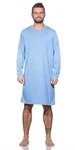 EloModa Herren Nachthemd Langarm Sleepshirt (1-tlg) Hellblau/Blau