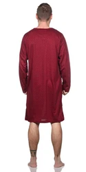 EloModa Herren Nachthemd Langarm Sleepshirt (1-tlg) Dunkelrot/Rot/Bordeaux