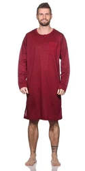 EloModa Herren Nachthemd Langarm Sleepshirt (1-tlg) Dunkelrot/Rot/Bordeaux