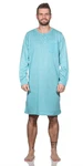 EloModa Herren Nachthemd Langarm Sleepshirt (1-tlg) Hellblau/Blau