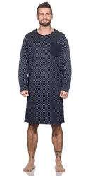 EloModa Herren Nachthemd Langarm Sleepshirt (1-tlg) Dunkelblau/Lila/Blau/Hellblau