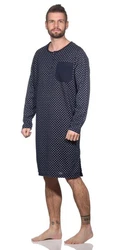 EloModa Herren Nachthemd Langarm Sleepshirt (1-tlg) Dunkelblau/Lila/Blau/Hellblau