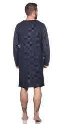 EloModa Herren Nachthemd Langarm Sleepshirt (1-tlg) Dunkelblau/Lila/Blau/Hellblau