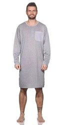 EloModa Herren Nachthemd Langarm Sleepshirt (1-tlg) Lila/Fliederfarben/Grau